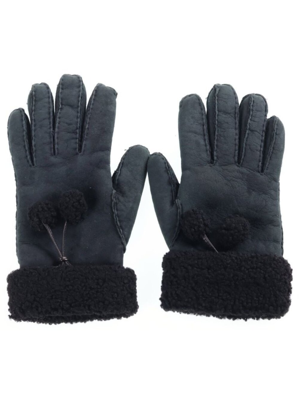 Hermes Lambskin Leather Gloves Black